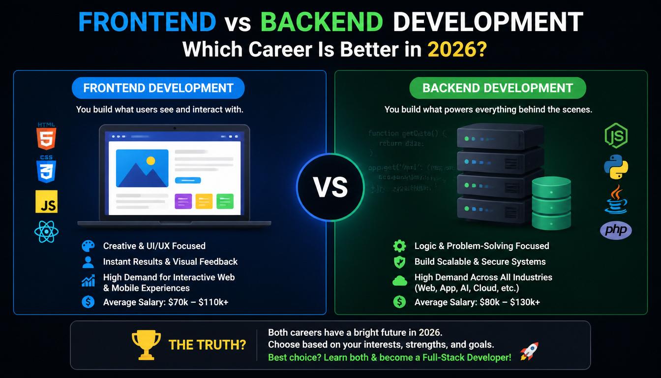 Frontend vs Backend Development: Which Career Is Better in 2026?